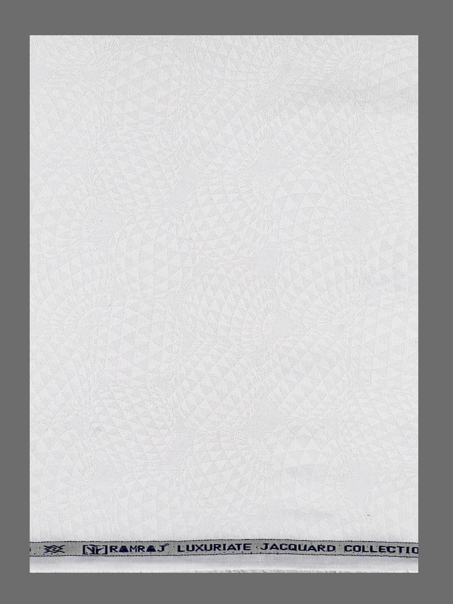 Mens White Jacquard Self Design Shirting Fabric Luxury Jacquard 1.60-Zoom alternative view