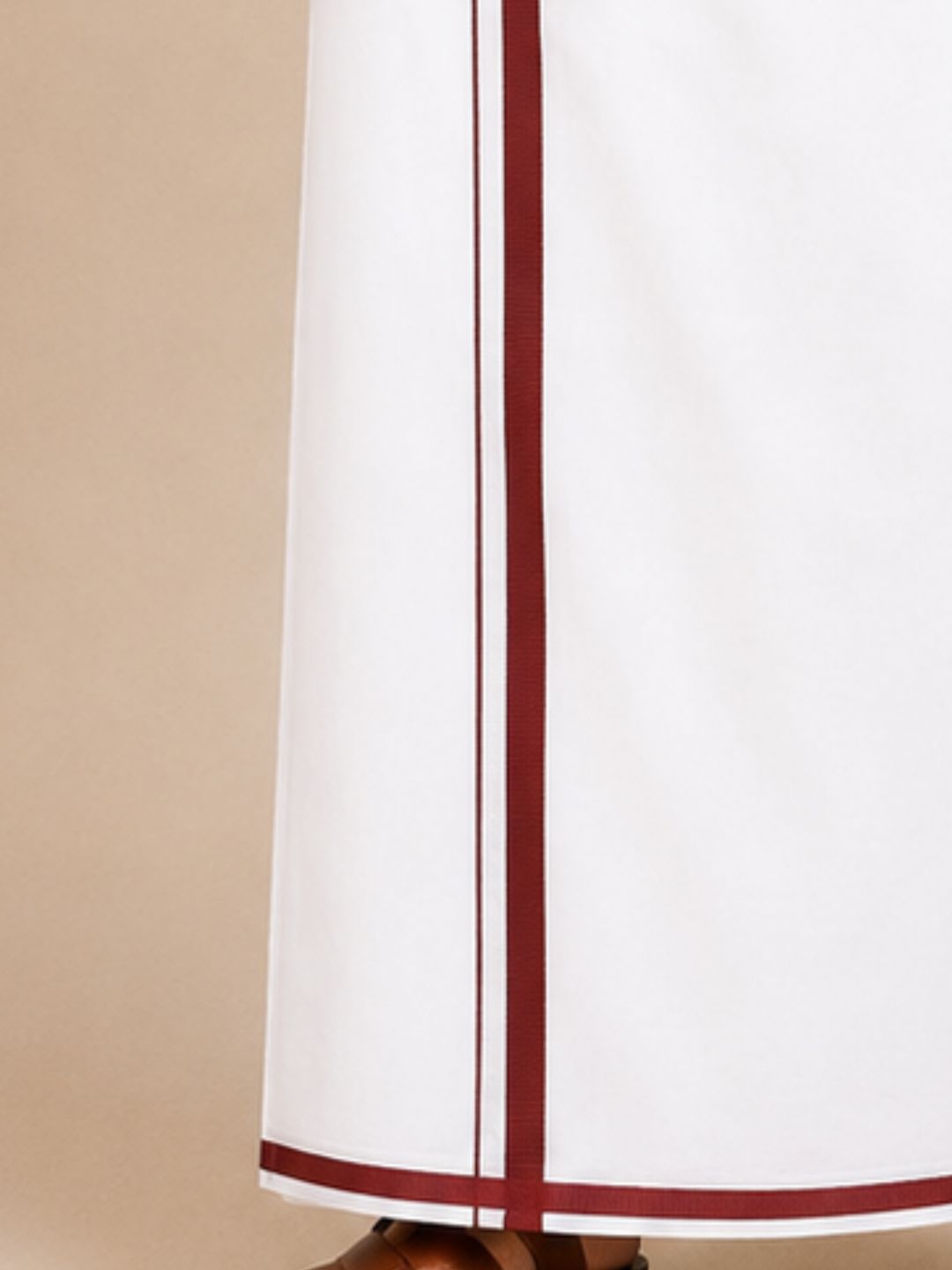 Men Wrinkle Free Single Layer Small Border Dhoti Amul AM02