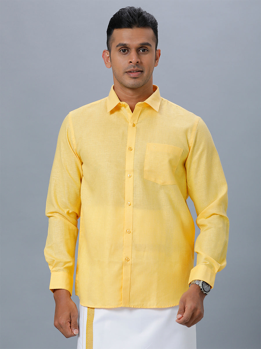 Mens Formal Shirt Yellow -T26 TB4
