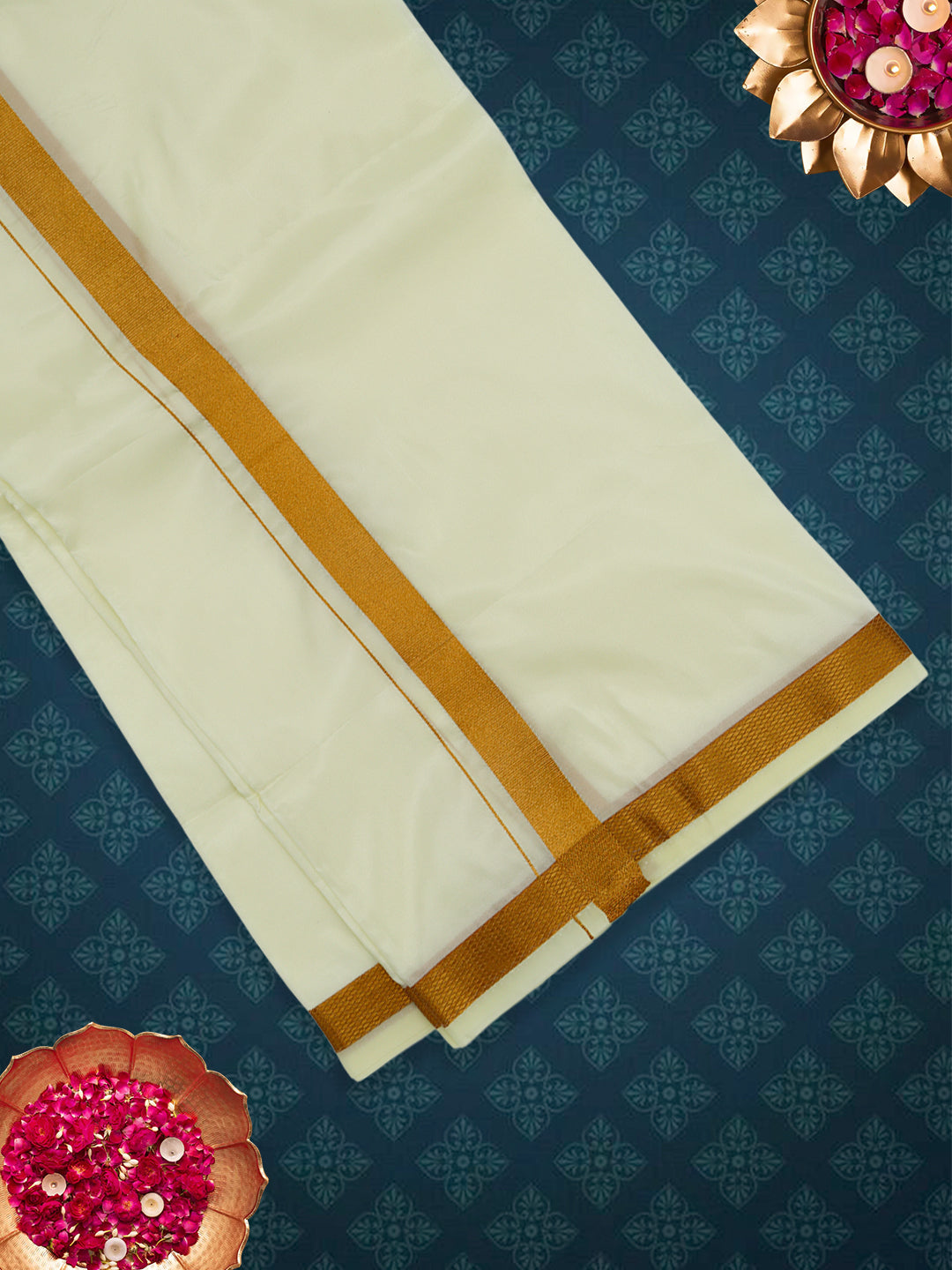 Men Art Silk Dhoti & Shirting Set B.Scotch Ashirwath (2 in 1)