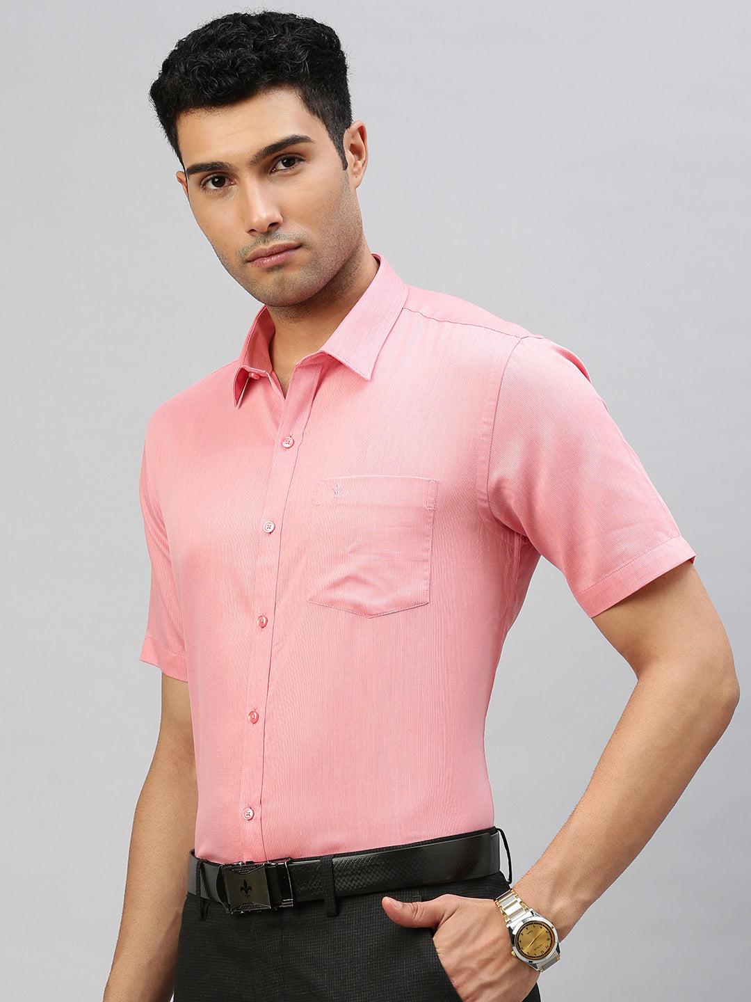 Mens Cotton Rich Shirt Pink T50 TZ1