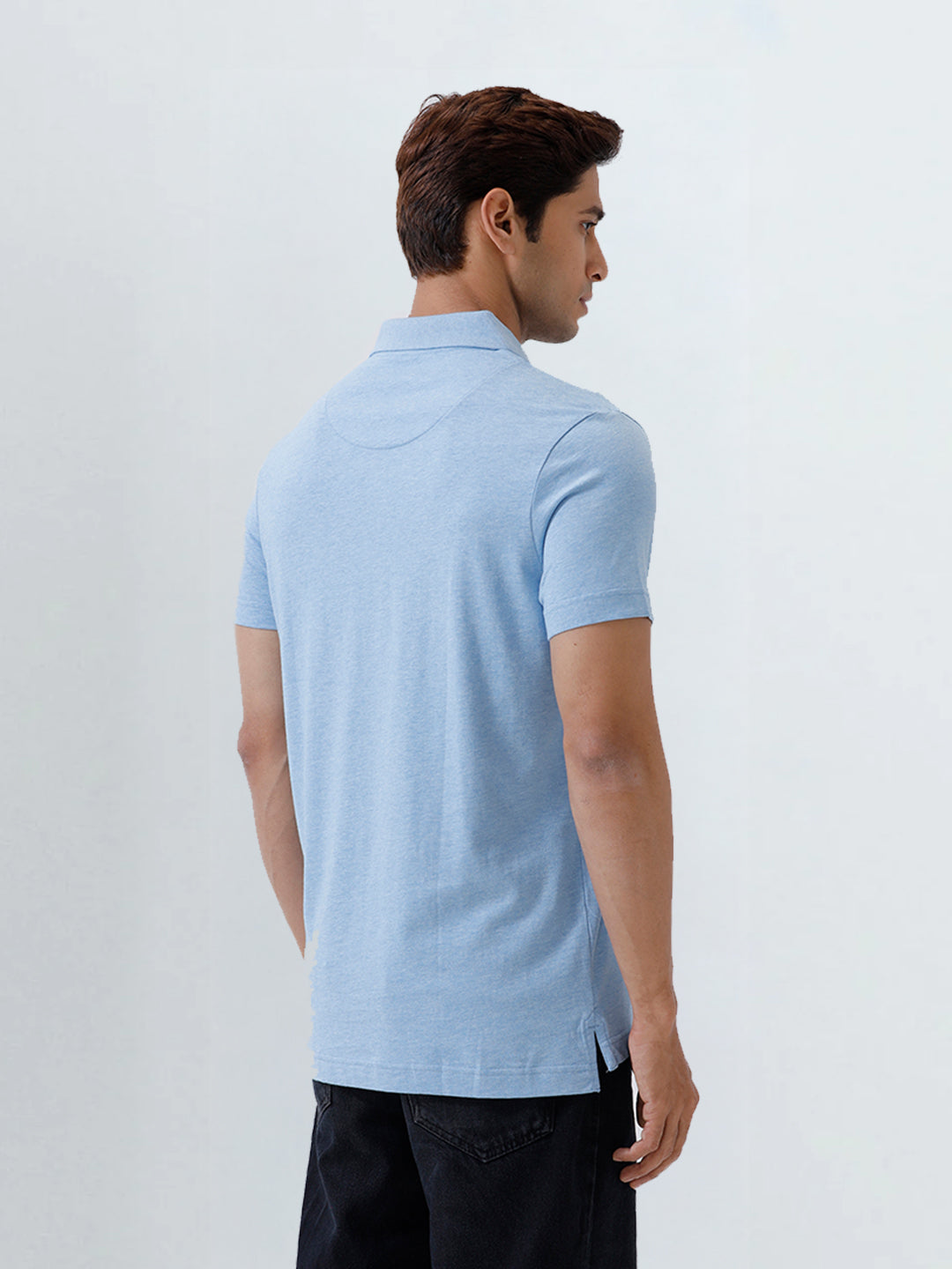 Men TENCEL™ Modal Fibers with Micro technology Polo T-Shirt Sky Heather EMP7