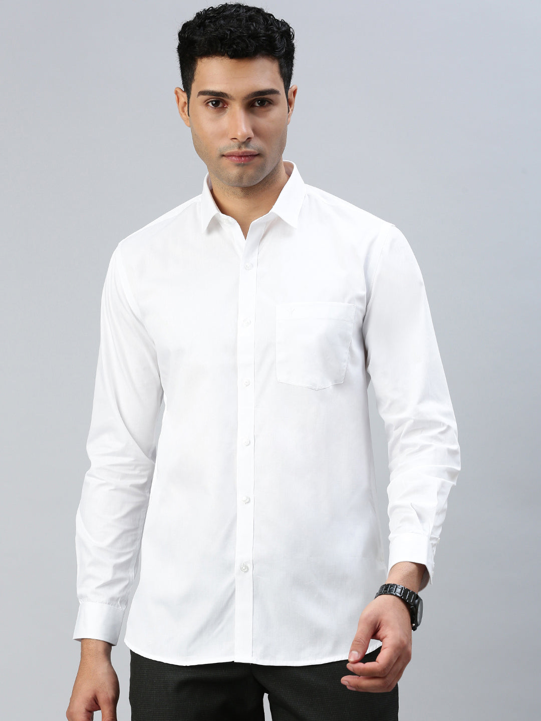 Men Smart Fit 100% Cotton White Shirt White Trend