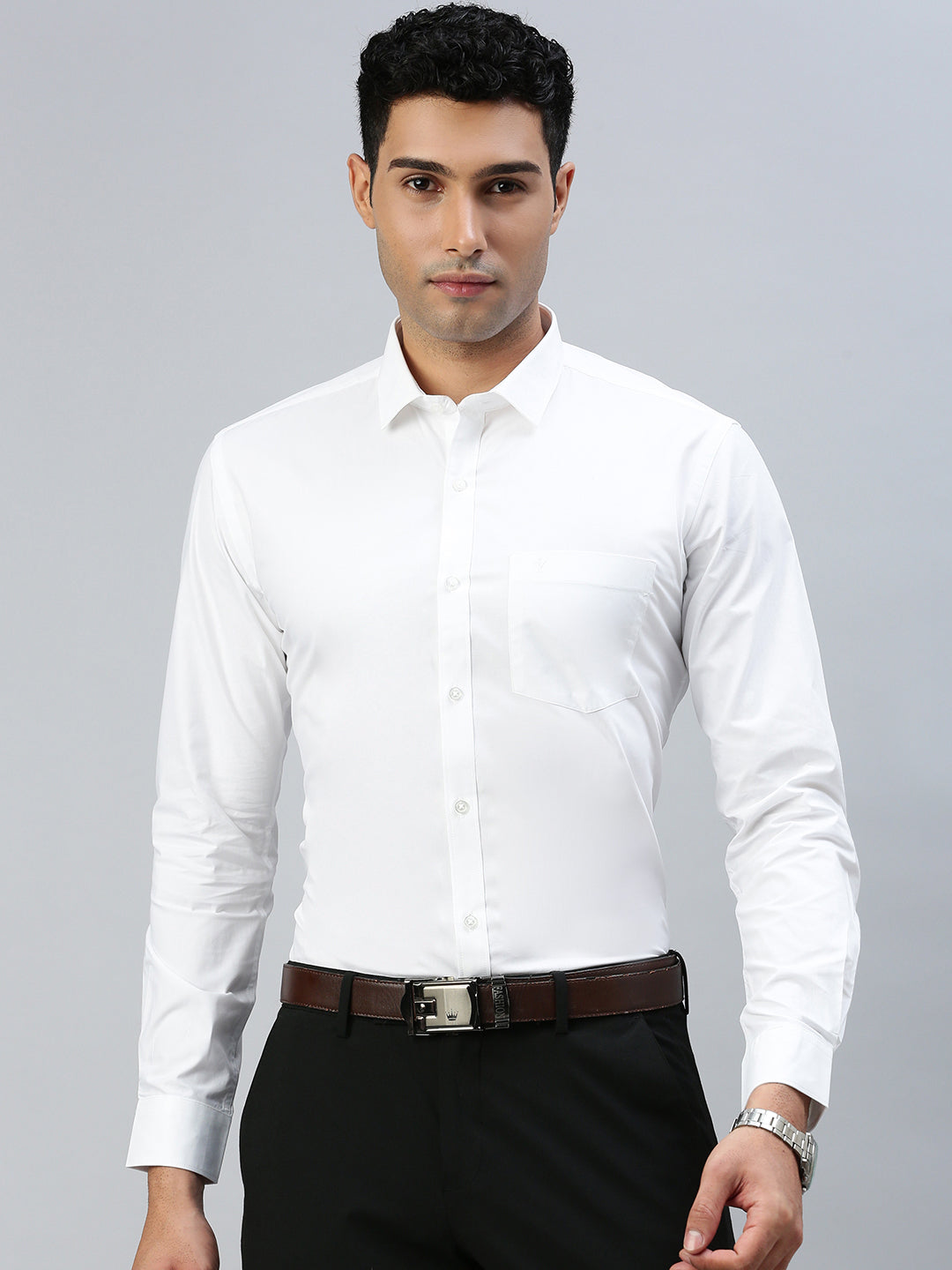 Mens Smart Fit 100% Cotton White Shirt  First Look