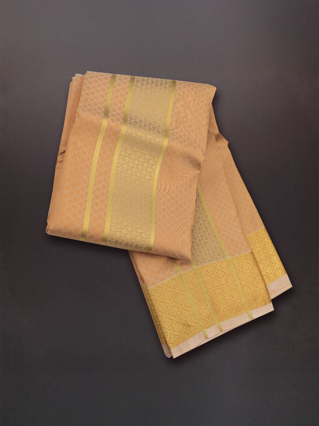 Men Art Silk Dhoti & Shirting Set Orange Mangalakara 140k (2 in 1) M30