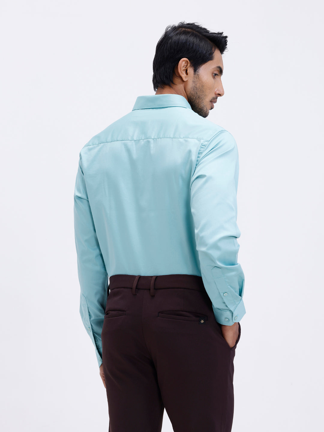 Men Cotton Blend Shirt Shadow Green T53 ACT4