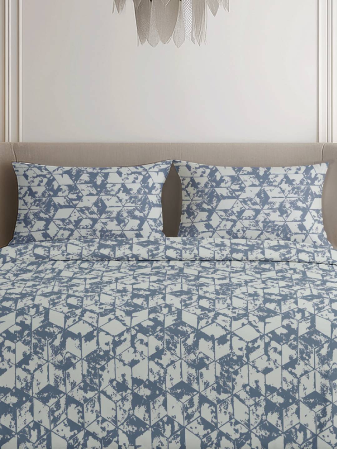 King Size Premium Cotton Bed Sheet & 2 Pillow Cover Set - BDS04