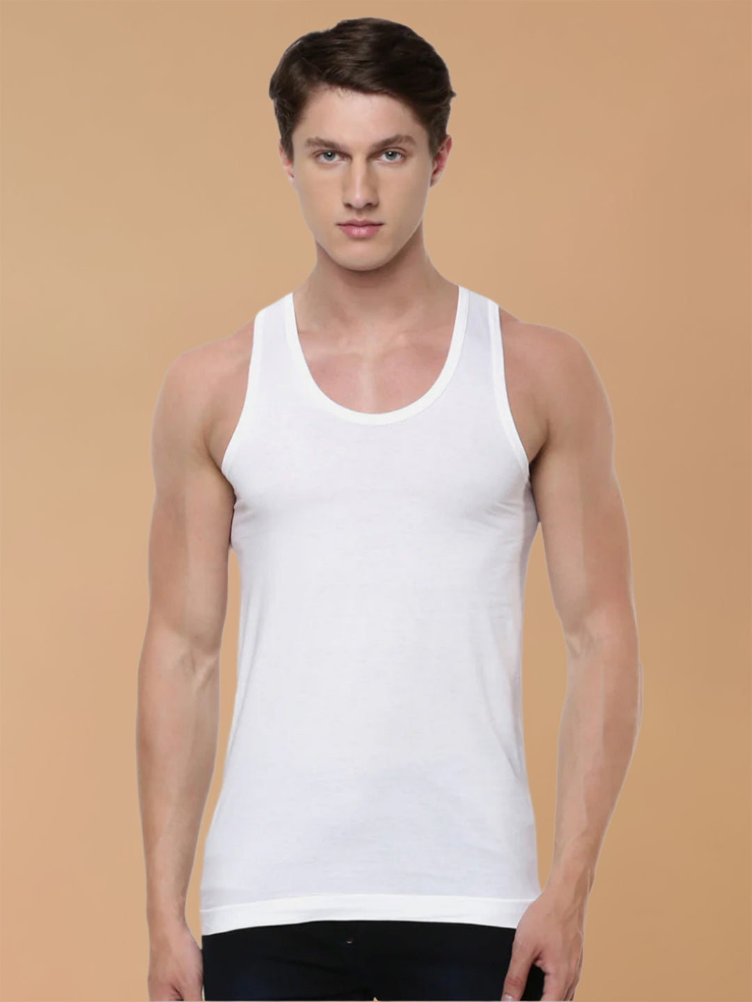 100% Cotton White Vest RN Acoste (Pack of 2)