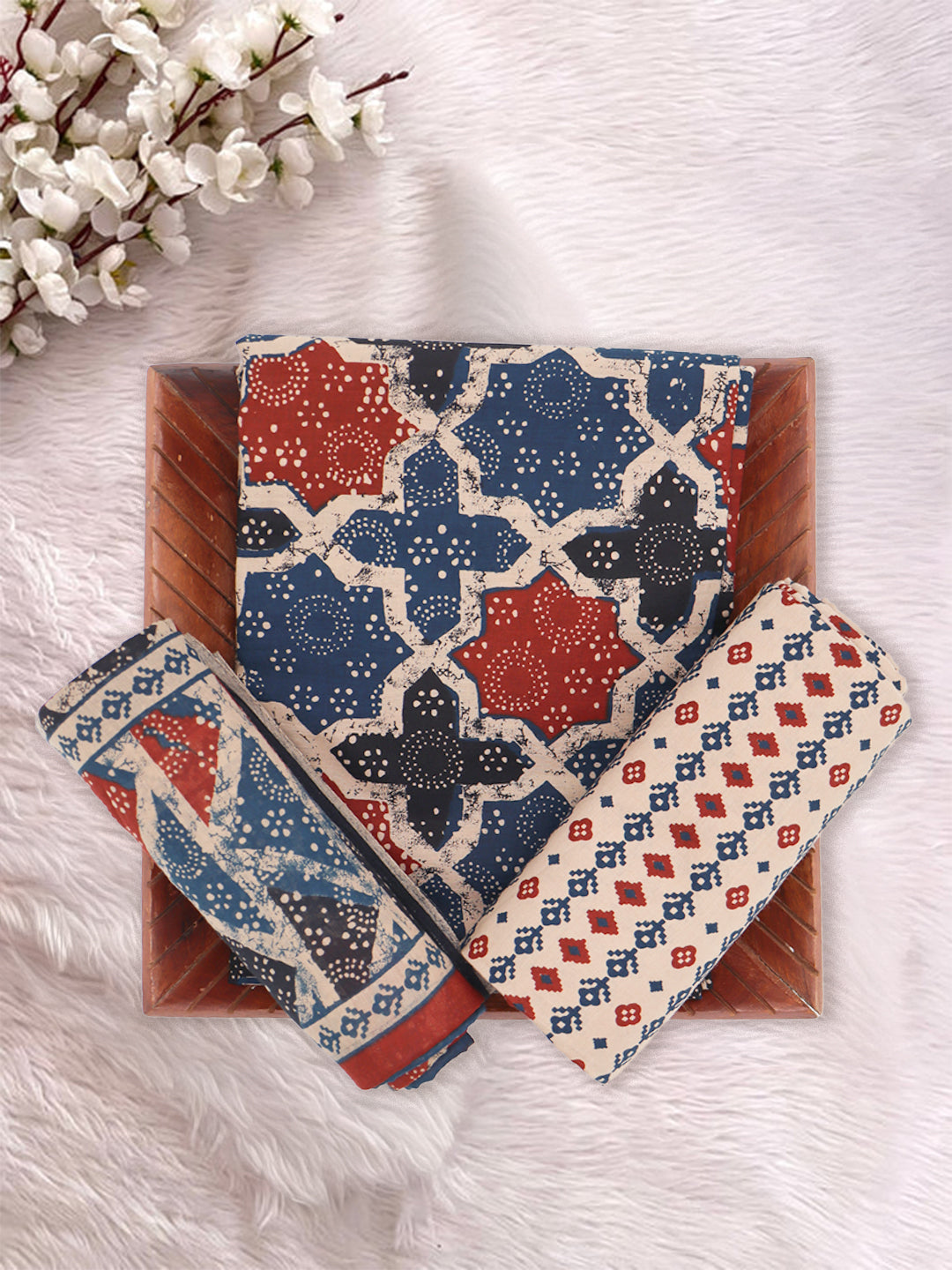 Women Pure Cotton Printed Dress Material Multi Colour DM339