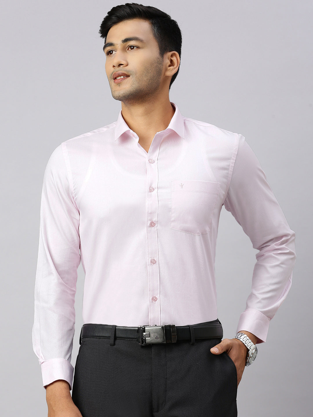 Mens Full Sleeve Smart Fit Milky Pink Classic Shirt