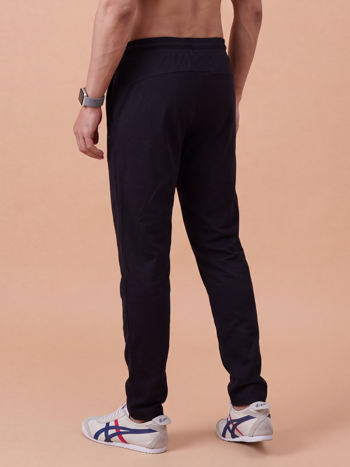 Cotton Rich Aeroflex Structured Black Track Pants AFT1