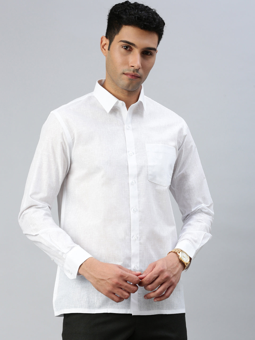 Men Cotton Rich White Shirt Minister Plus