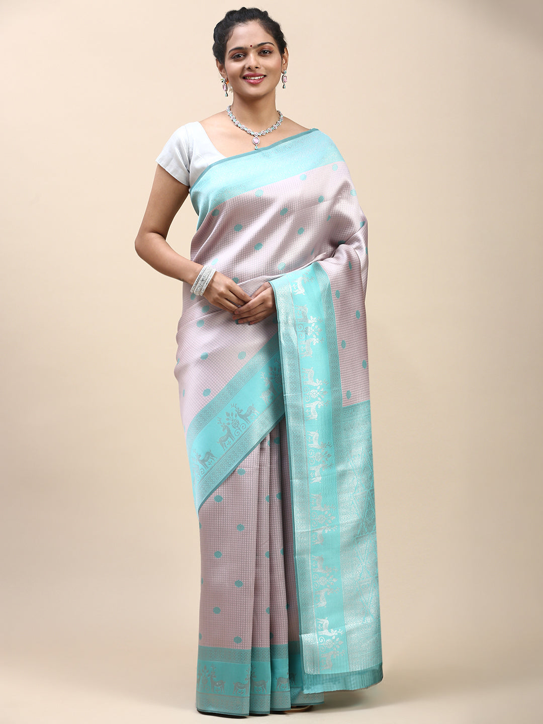 Women Semi Silk Saree Pink SS289