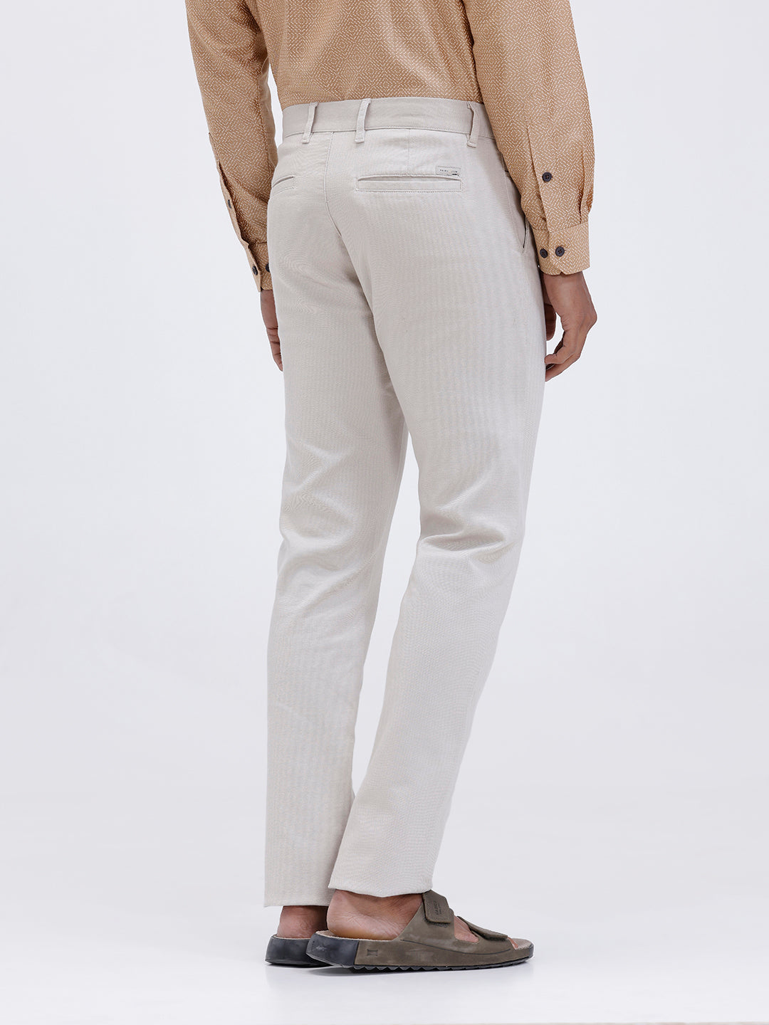 Men’s Smart Fit Cotton Lycra Stretch Off White Pant