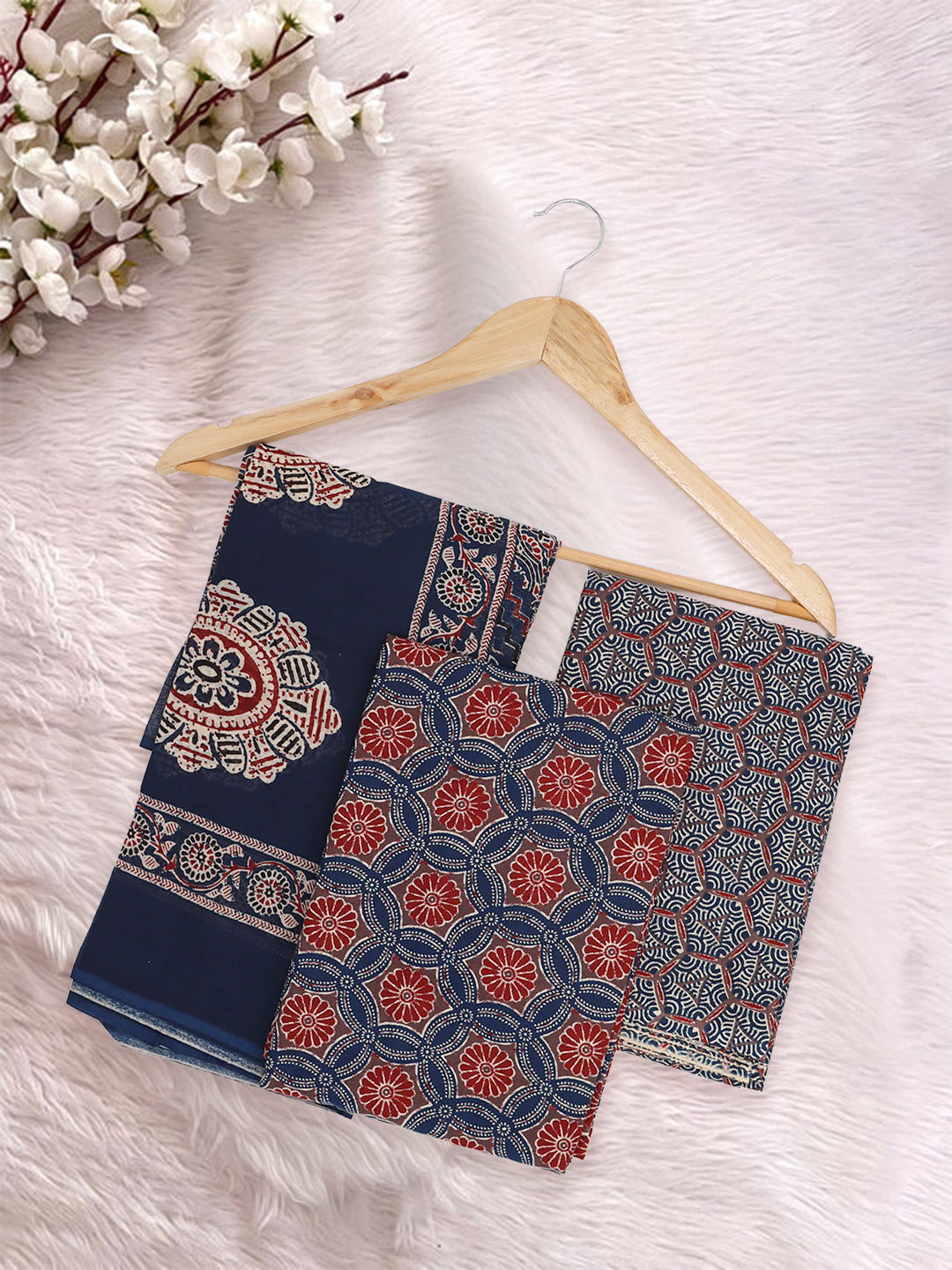 Women Pure Cotton Printed Dress Material Multi Colour DM342