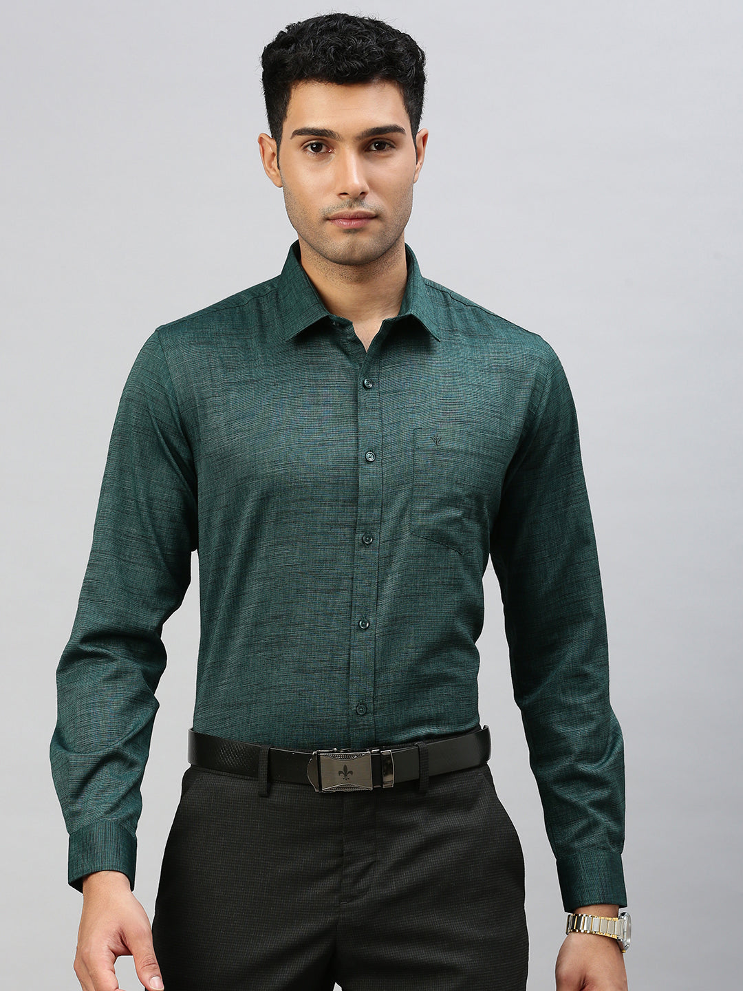 Mens Cotton Blend Shirt Green T33 TI6