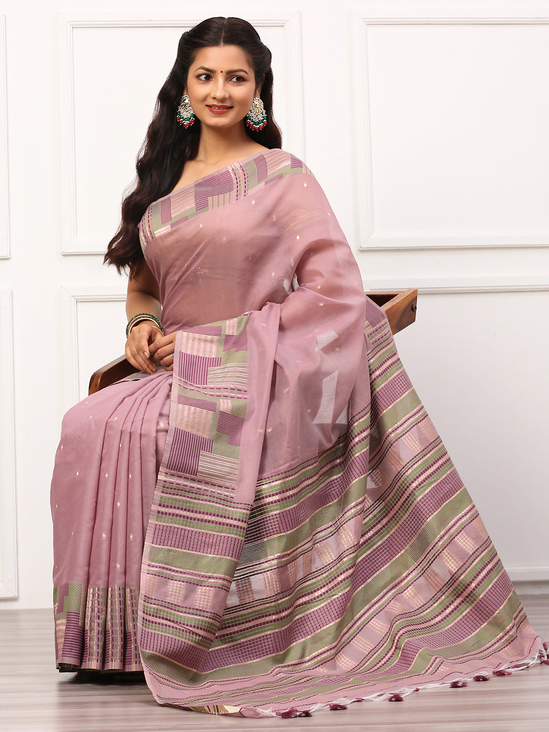 Womens Semi Silk Saree Purple SS239