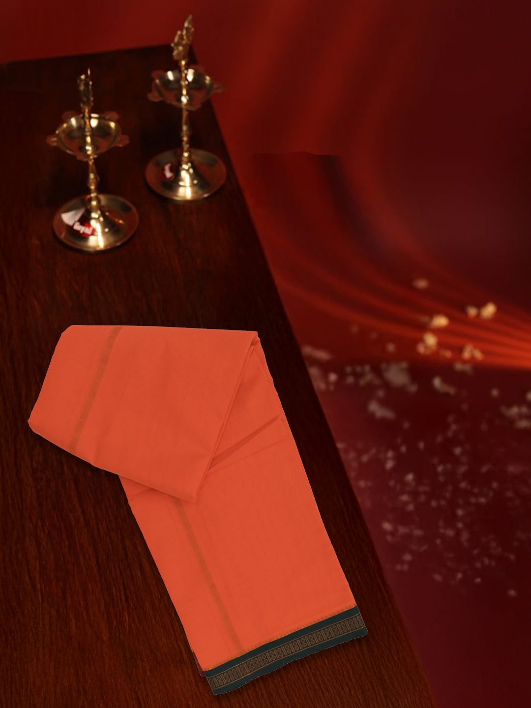 Men Panchakacham with Angavasthram Orange (9+5) Shreeman Pet