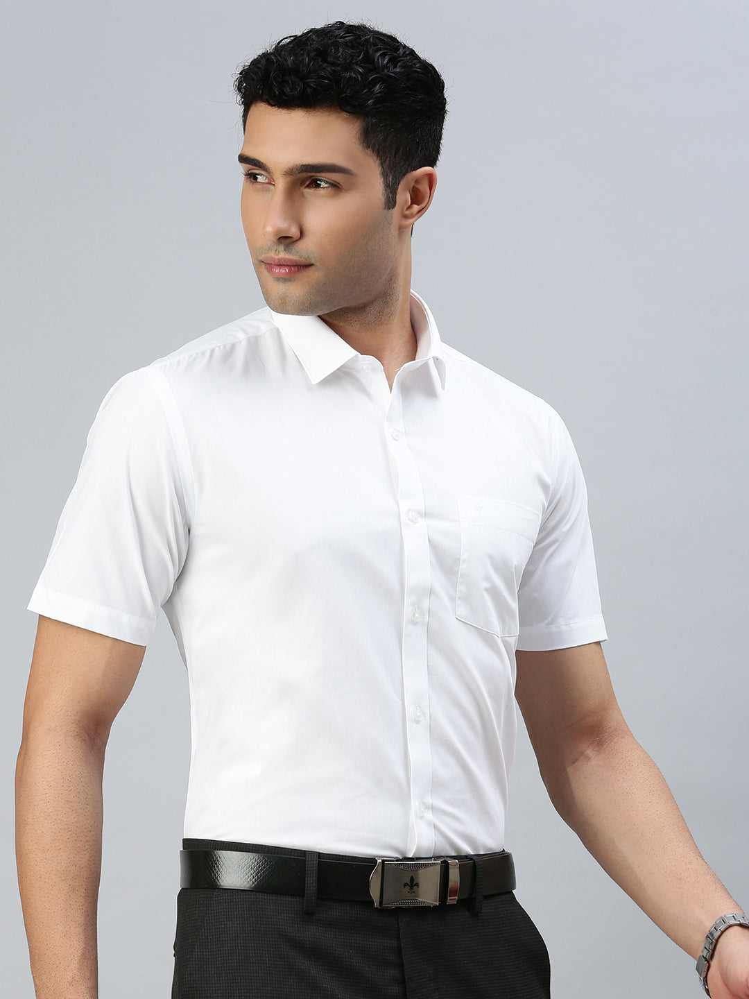 Mens Smart Fit White Shirt_Cotton Touch