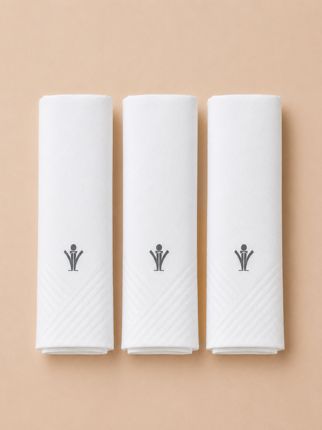 Cotton White Hand Kerchief (Pack of 3)