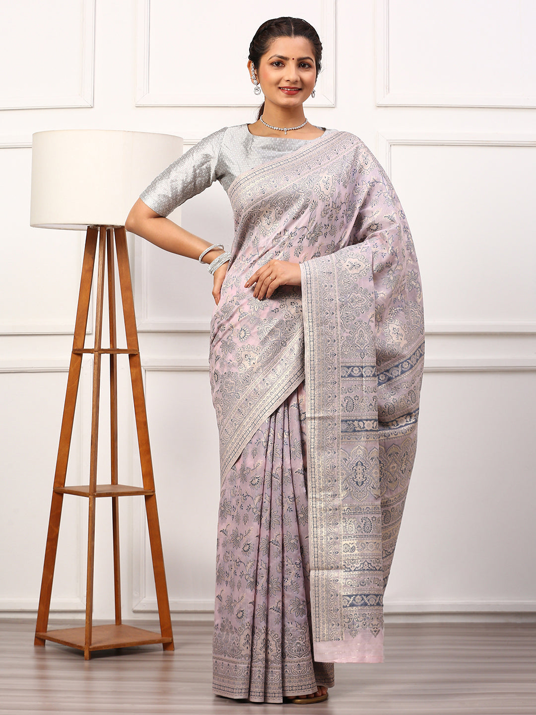 Women Semi Silk Saree Purple SS253