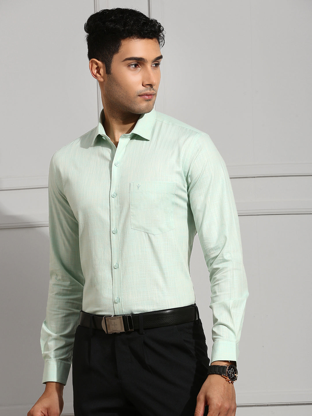 Men 100% Cotton Green Shirt CL2 GT37