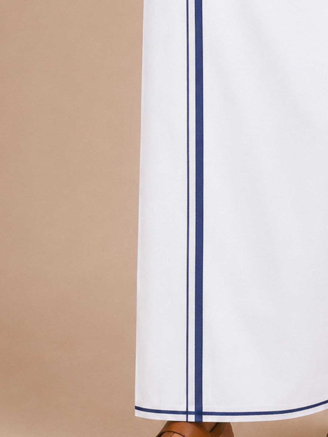 Men 100% Cotton Single Layer Small Border Dhoti Naval NV02