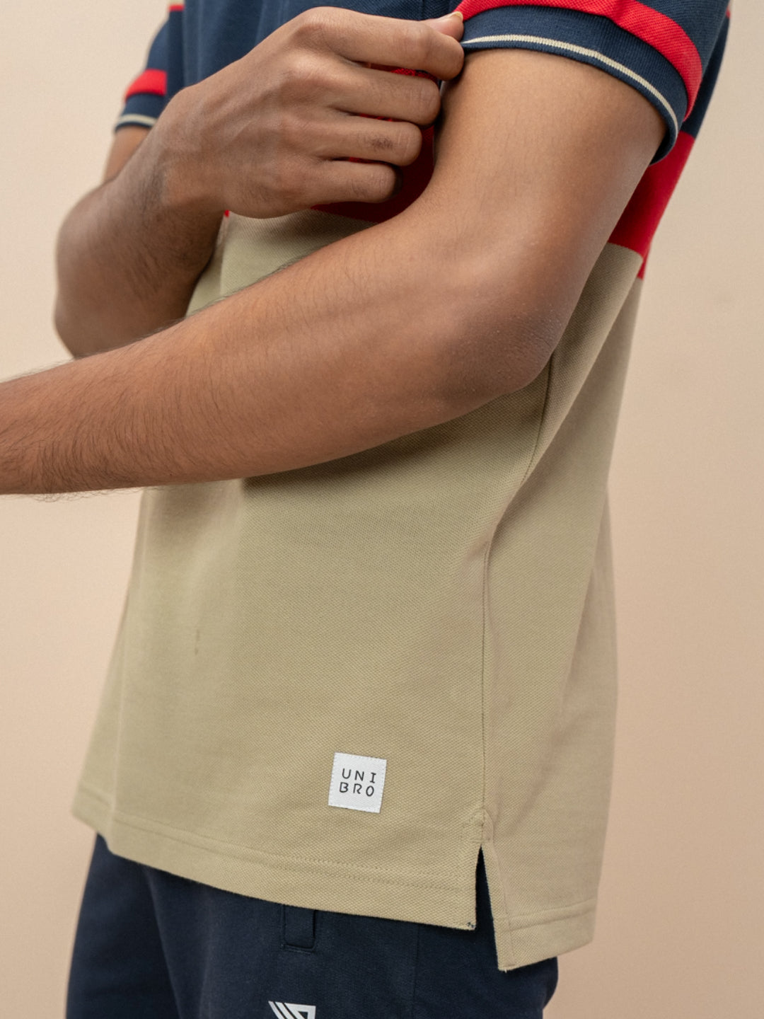 Men Smart Fit Engineered Polo T-Shirt Navy with Green EN18