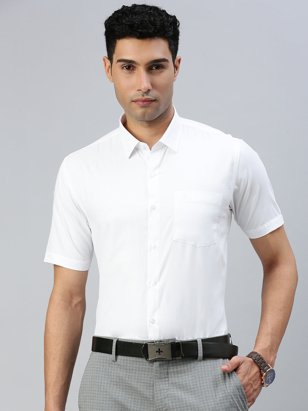 Men Cotton Rich Formal White Shirt Plus Size