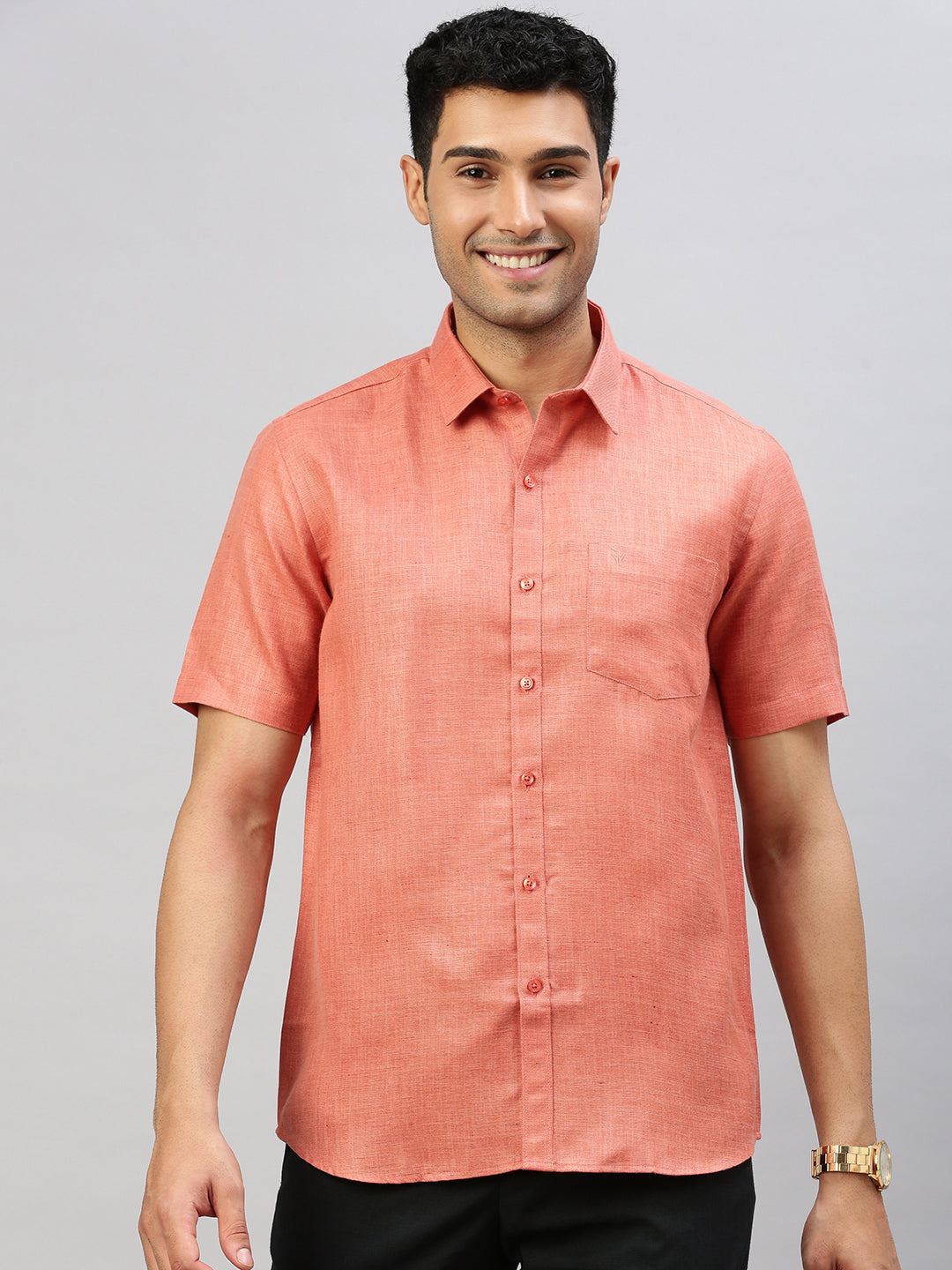 Men Cotton Blend Shirt Red T7 CG15