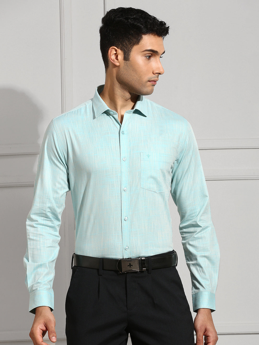 Men 100% Cotton Shirt Blue CL2 GT35