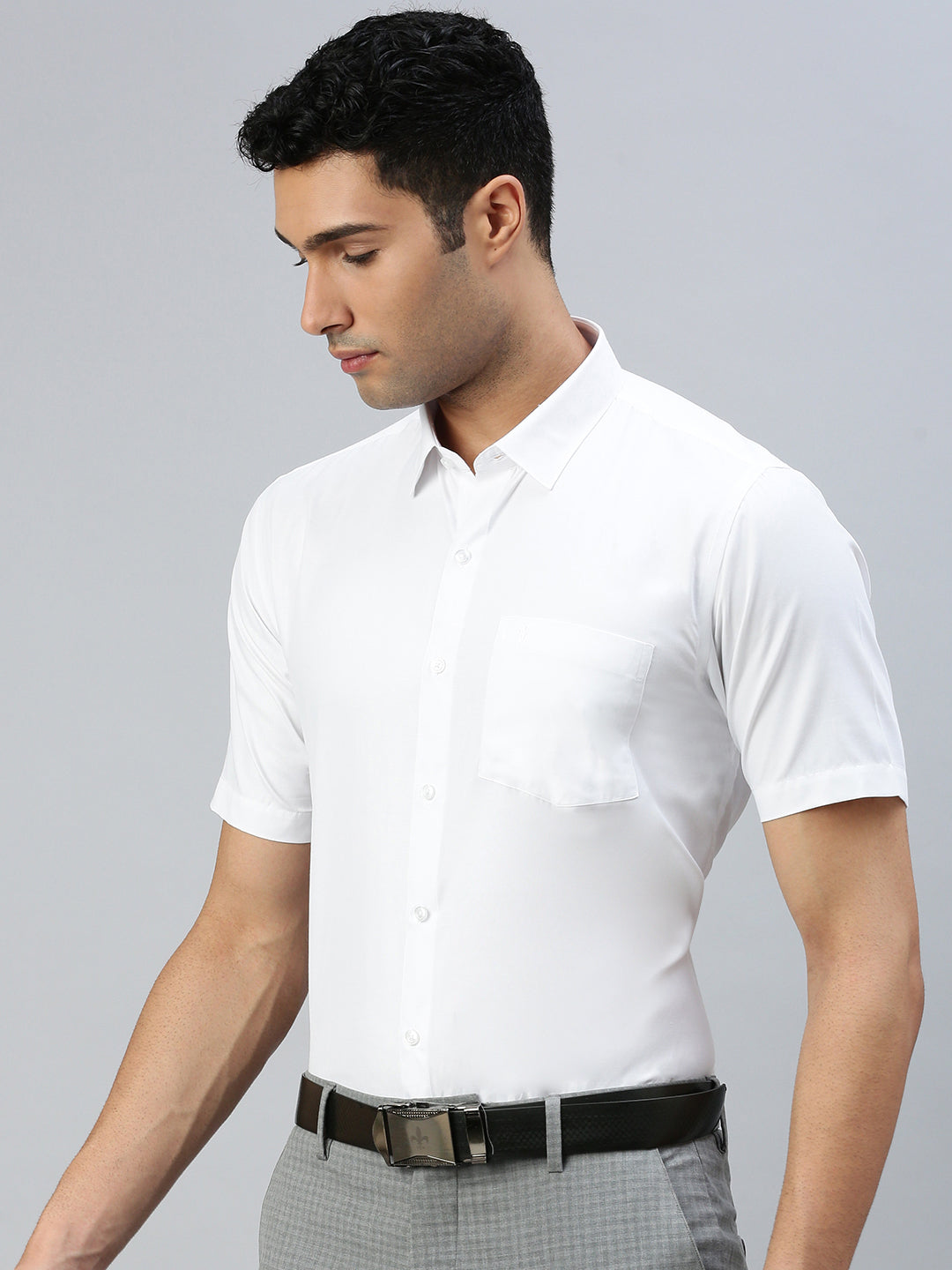 Mens Cotton Rich White Shirt Mist