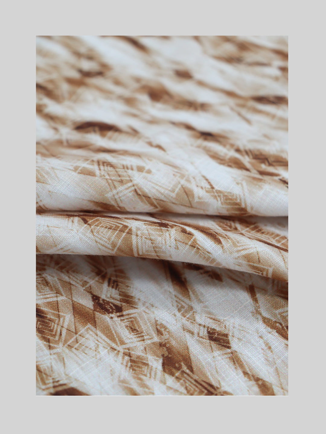 Men Cotton Blend Brown Printed Shirt Fabric Hanhai