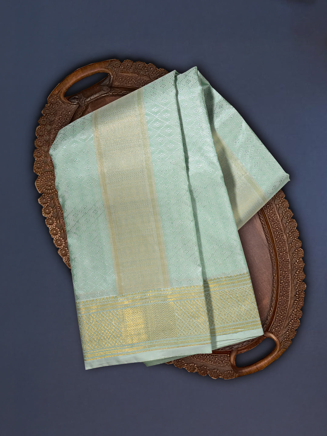 Men Art Silk Wedding Shirting Dhoti & Towel Set Pista Green Touch Tone TT24