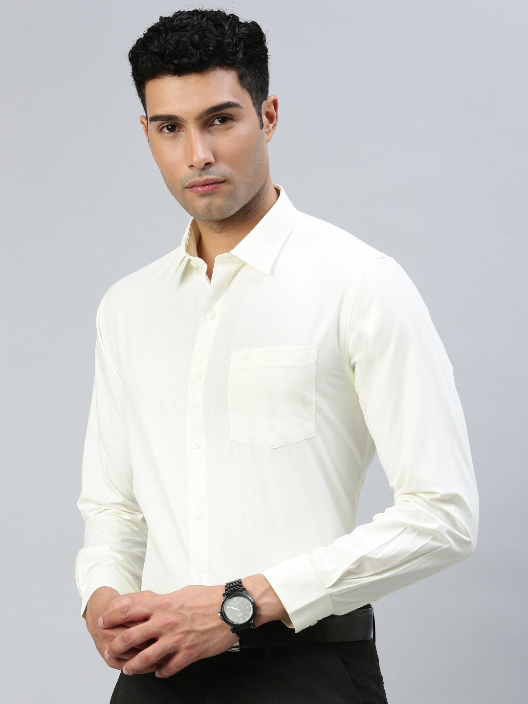 Men Cotton Rich Shirt Cream Vivaham