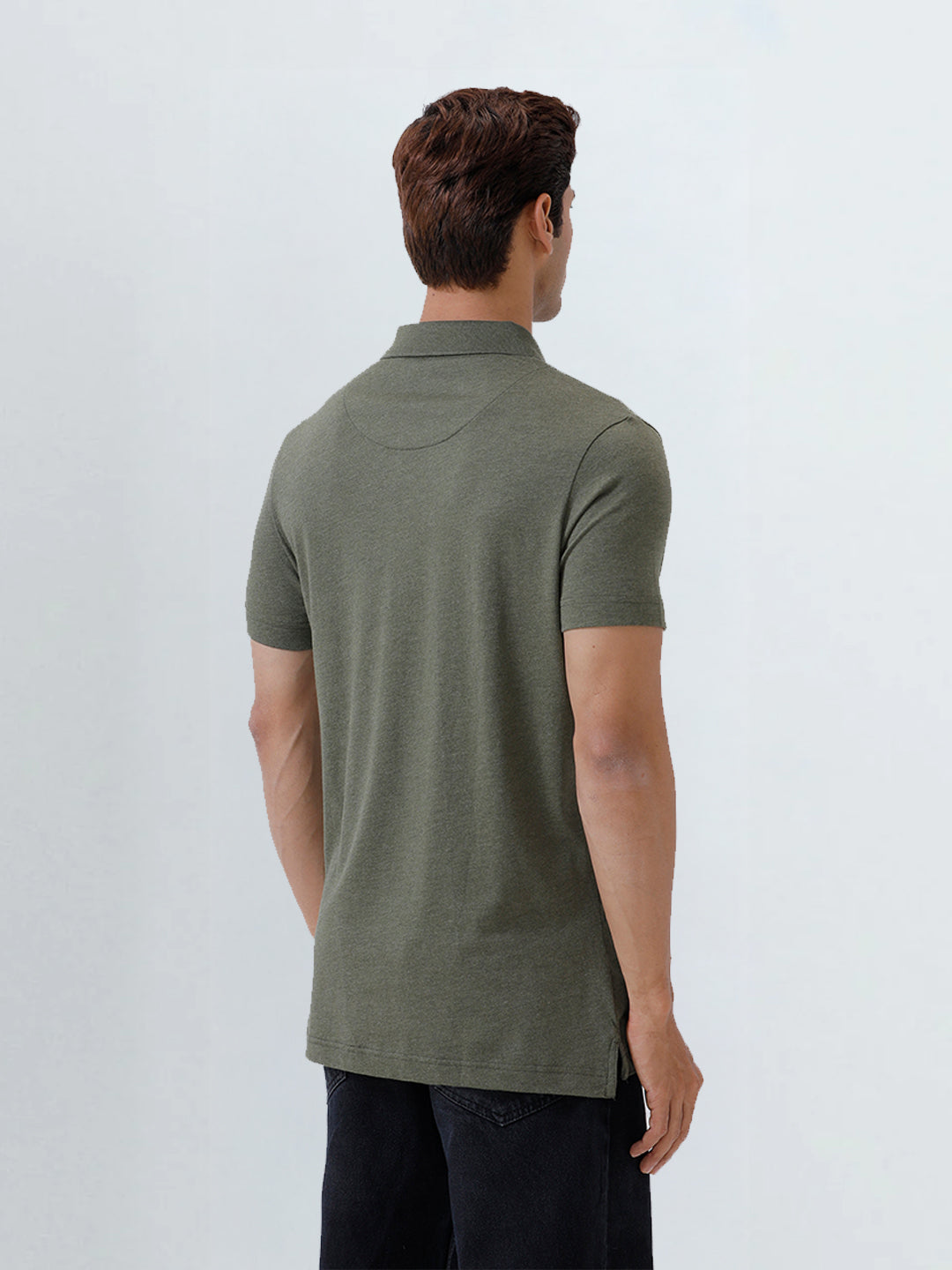 Men TENCEL™ Modal Fibers with Micro technology Polo T-Shirt Heather Green EMP6