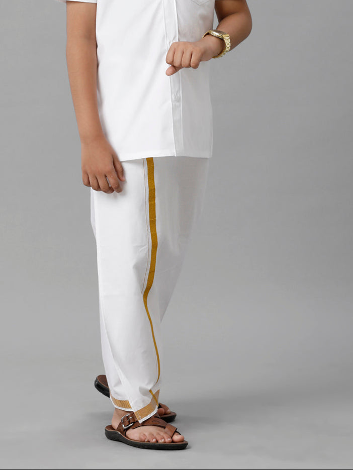 Boys Single Layer White Dhoti