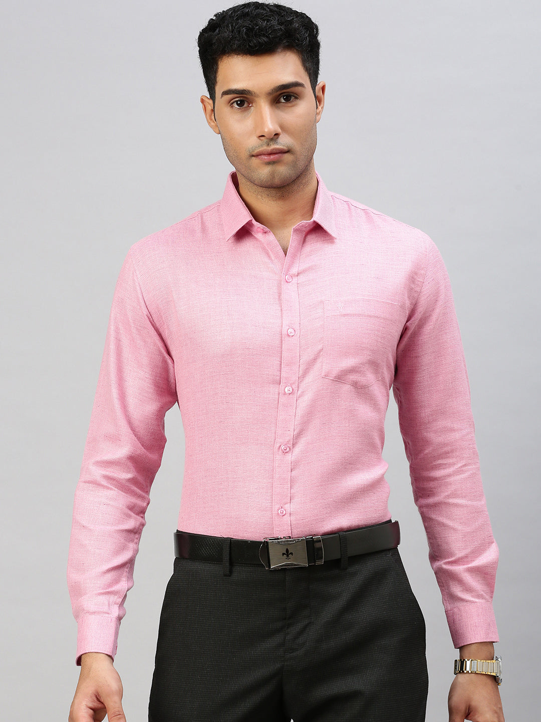 Men Cotton Rich Shirt Pink T7 CG13