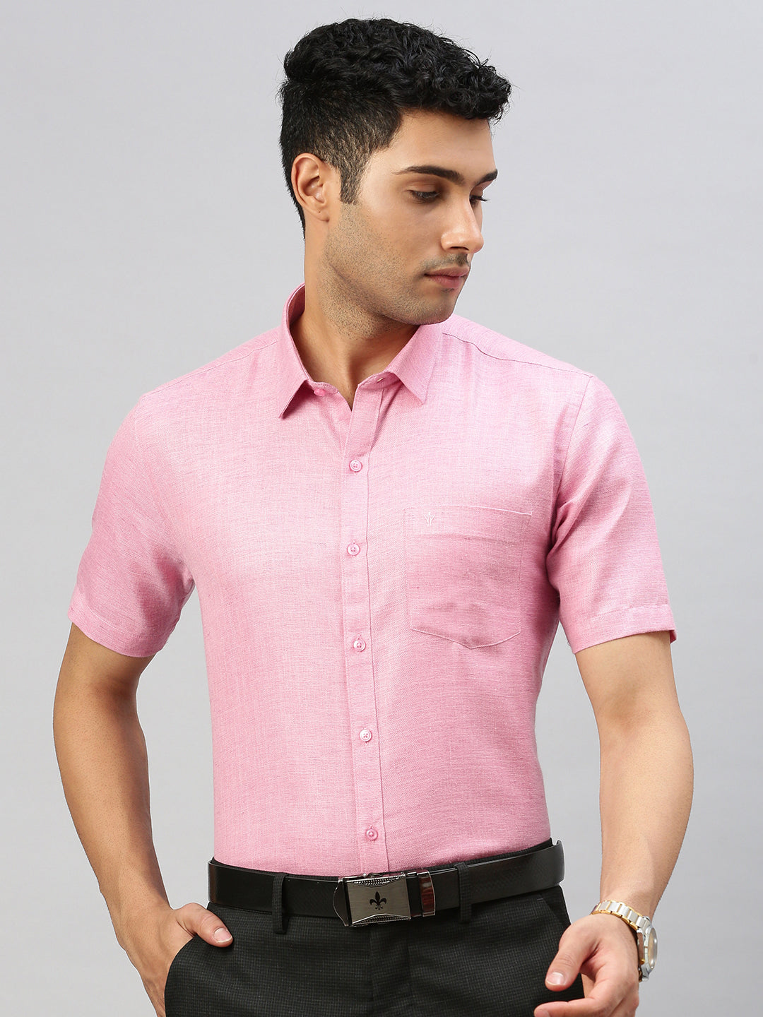 Men Cotton Rich Shirt Pink T7 CG13