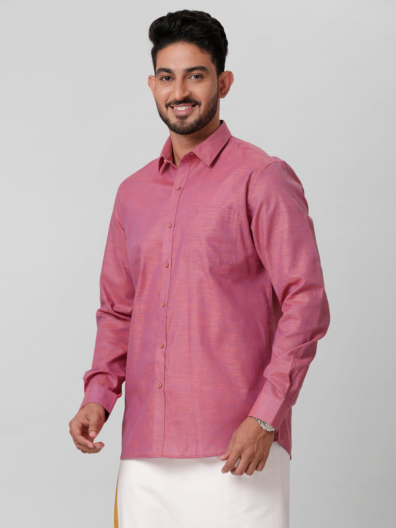 Mens Cotton Formal Purple Full Sleeves Shirt T28 TD7