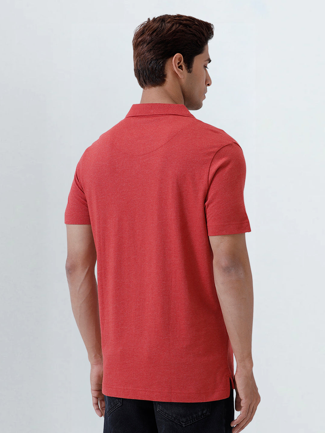 Men TENCEL™ Modal Fibers with Micro technology Polo T-Shirt Heather Red EMP3