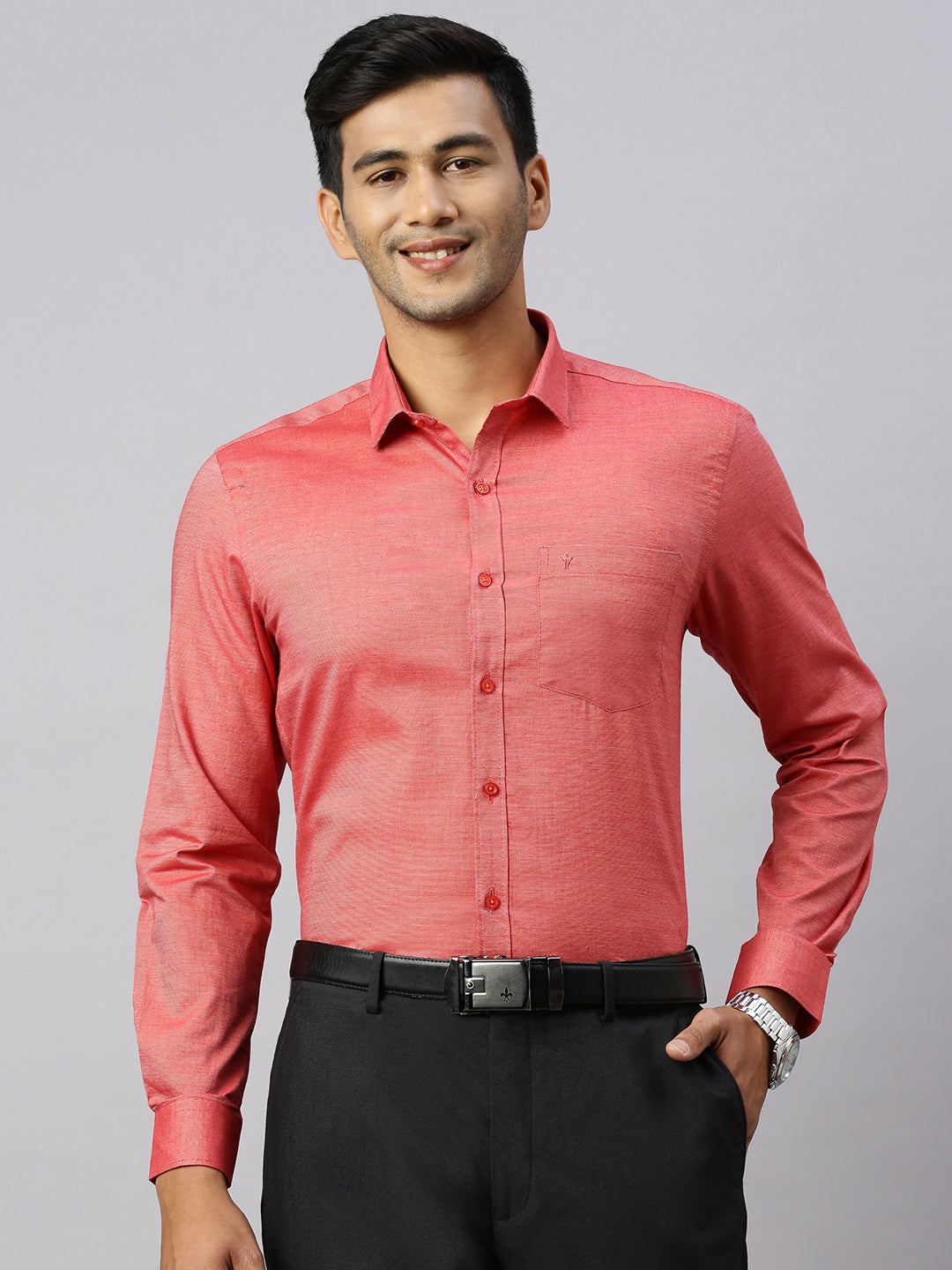 Men 100% Cotton Pinkish Red Shirt CL8 GF4