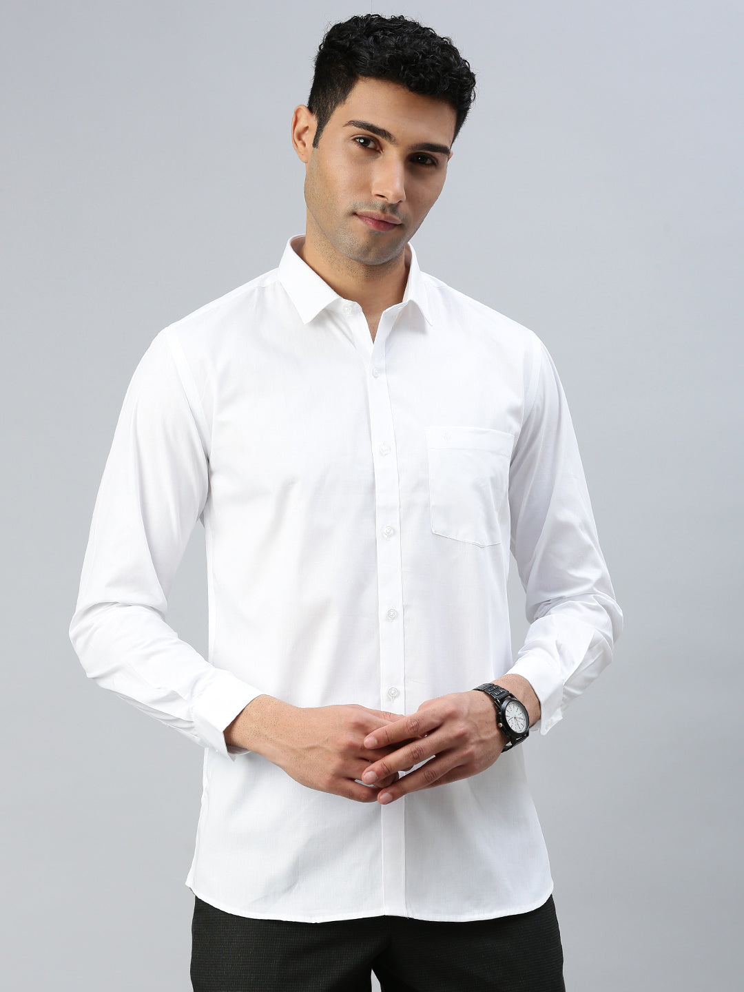 Men Smart Fit Cotton White Shirt Global