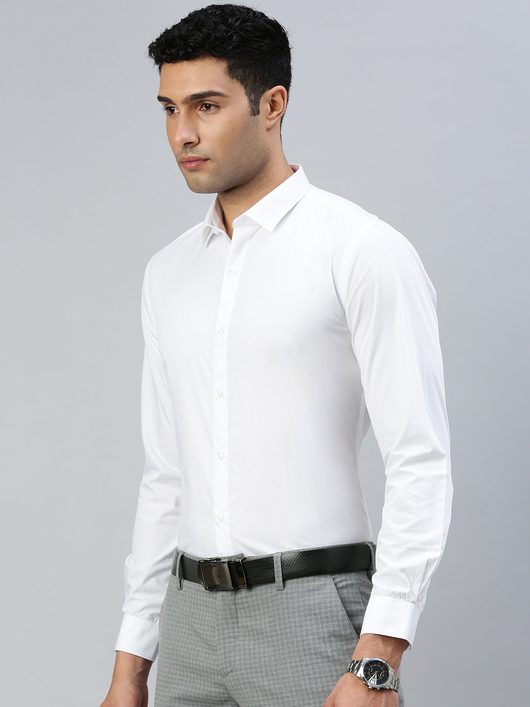 Mens Cotton Smart Fit White Shirt Full Sleeves Without Pocket