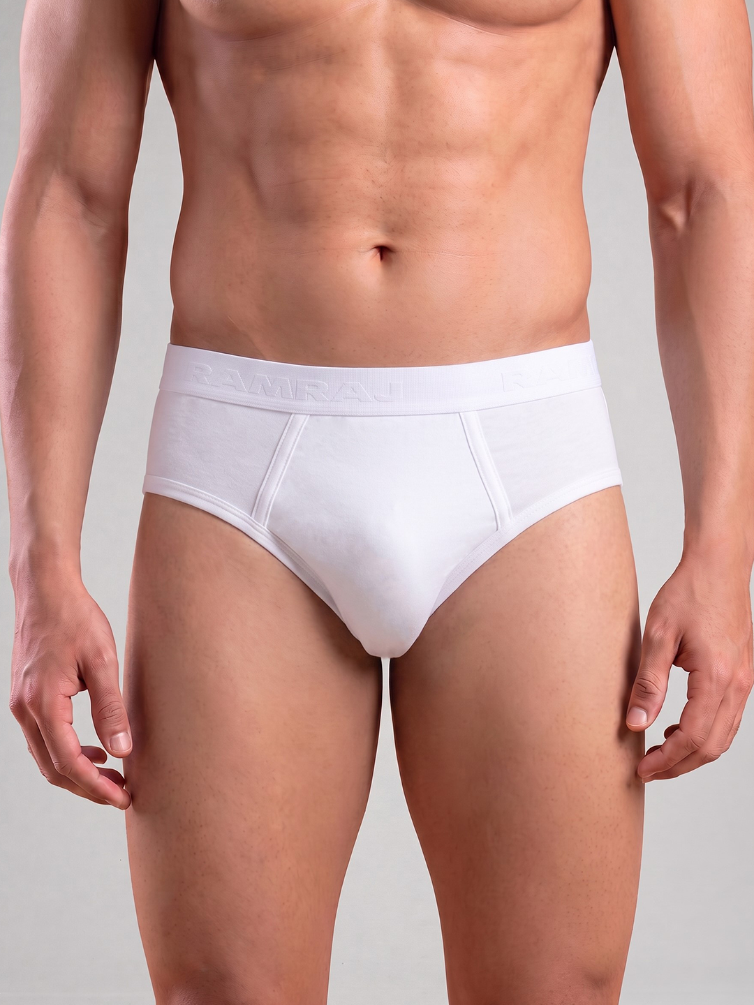 100% Combed Cotton White Outer Elastic Brief Suriya (Pack of 2)