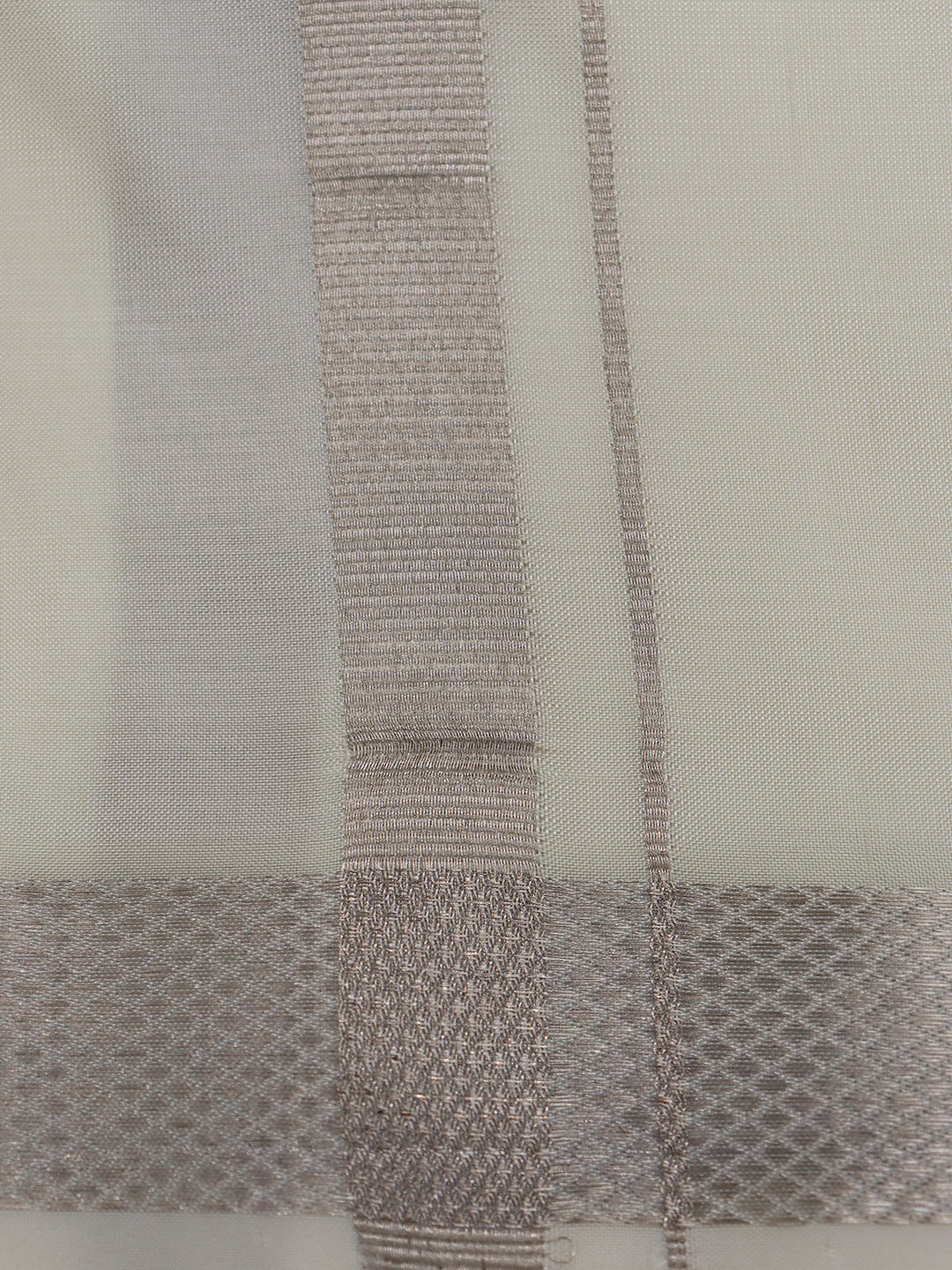 Men Silk Cream Double Layer Dhoti 1" inch Silver Border Suba Vivaga