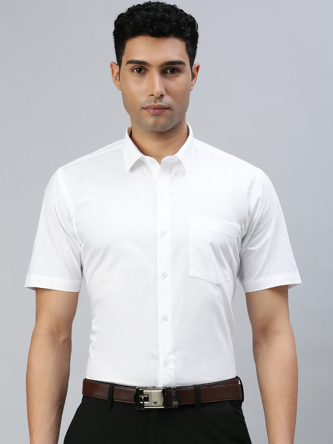 Men 100% Cotton White Shirt RR Image