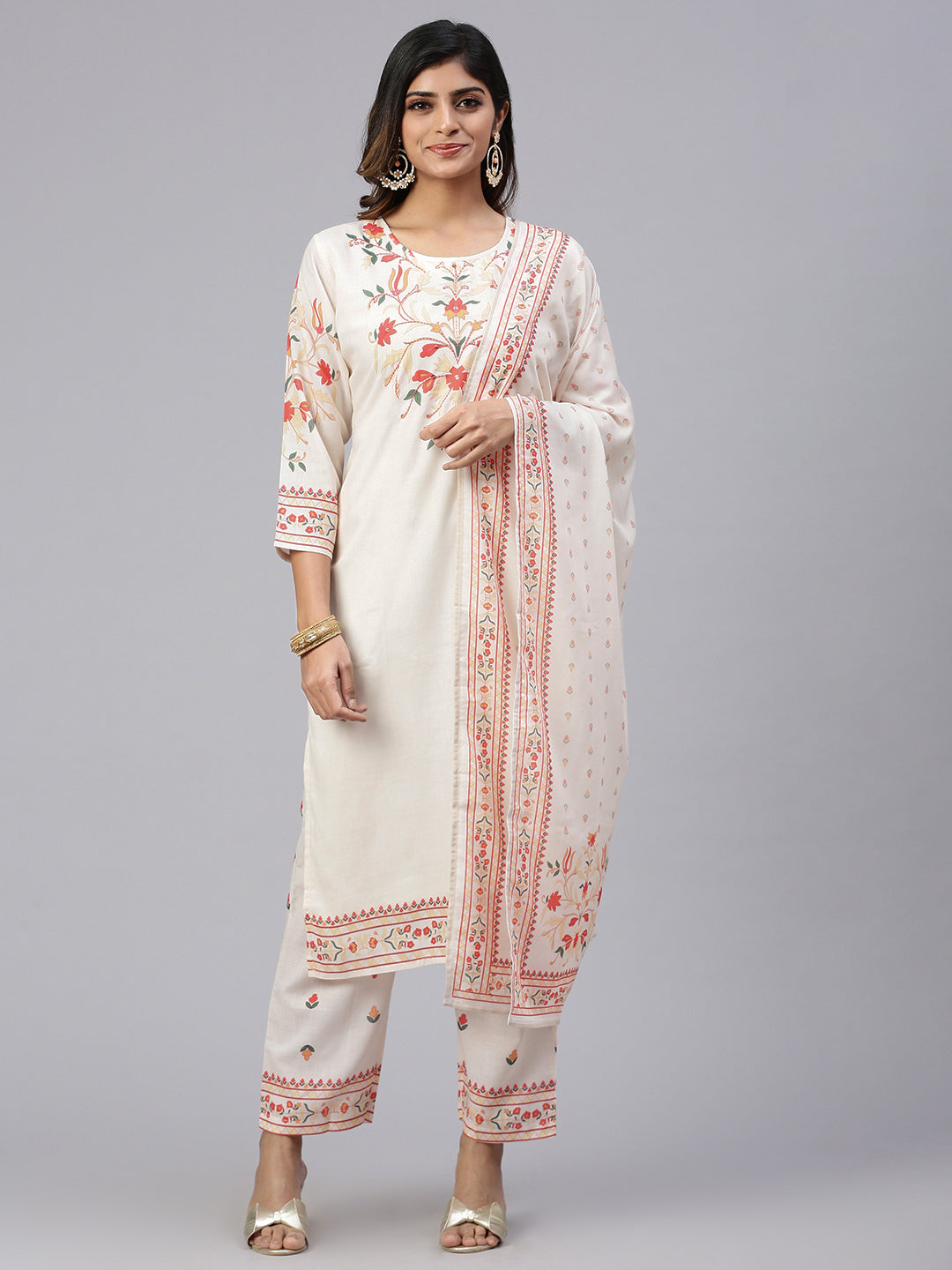 Women Cotton Embroidered Kurti Sets Yellow EKS27