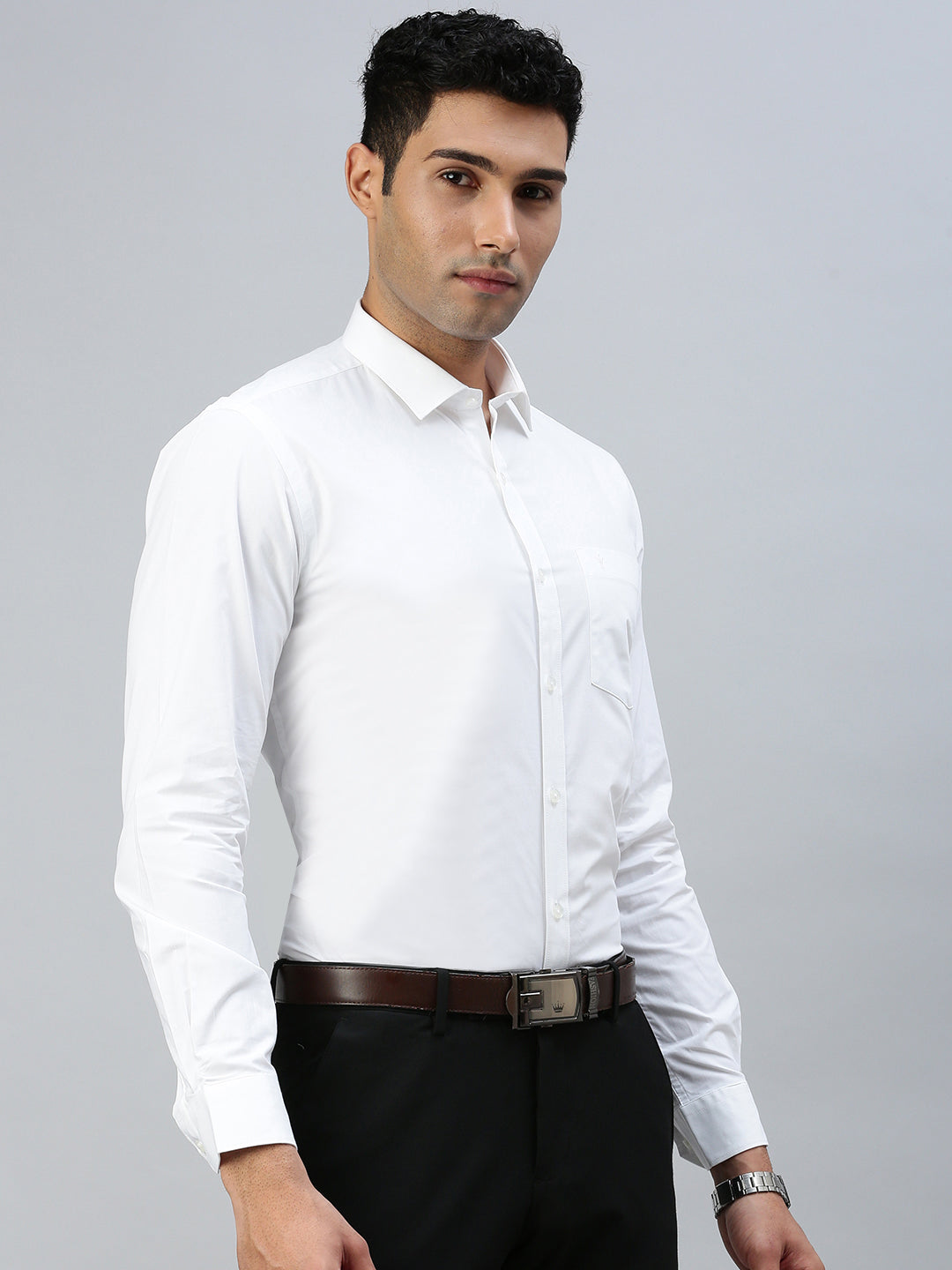 Mens Smart Fit White Shirt_Cotton Touch