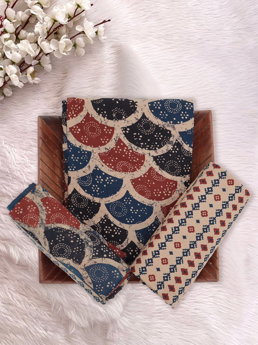 Women Pure Cotton Printed Dress Material Multi Colour DM346